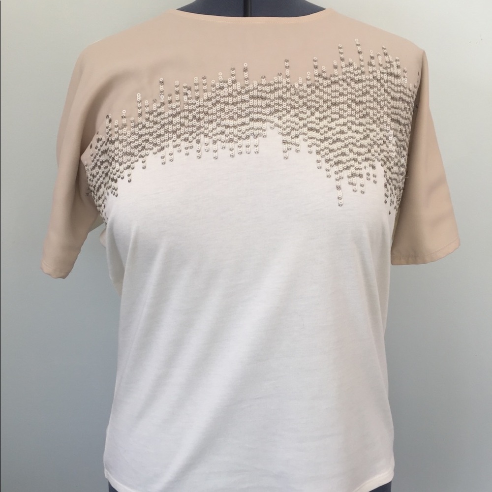 Coldwater Creek two tone short sleeve top